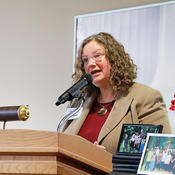 A speaker at the ICGC Spring Celebration